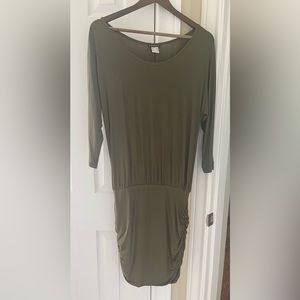 Stretchy, form fitting Venus dress , olive green
